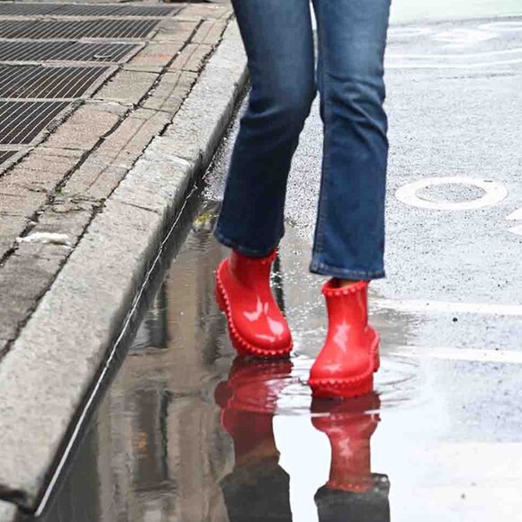 NEW CARMEN SOL Graziano Jelly Studded Boots IN red for women 1025 10t5 - Picture 3 of 12